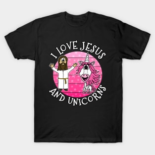 I Love Jesus and Unicorns Christian Unicorn Funny T-Shirt